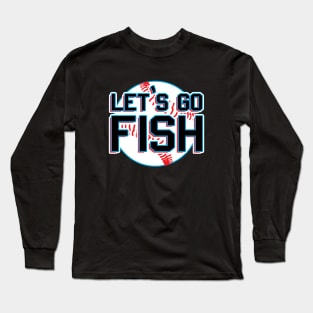 Let's Go Fish Marlins Baseball Design Long Sleeve T-Shirt